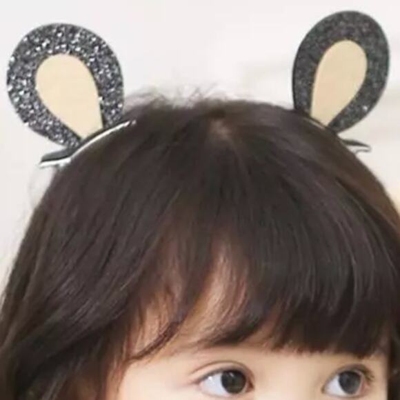 Sparkly Bear Ear Hair Clip Barrettes NWT - Picture 4 of 6